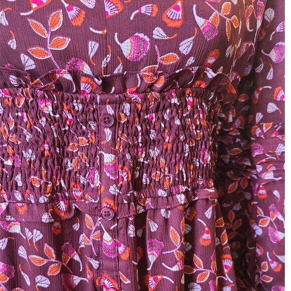 Dear John | Mulberry Floral Tiered Ruffle Flowy Boho Dress, Size M (6-8), EUC - Picture 7 of 11